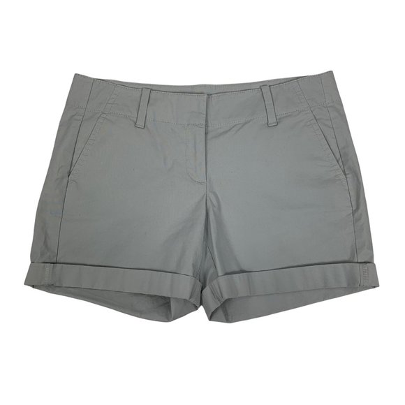Ann Taylor 4 Shorts Gray Flat Front Cuffed 33" x 4.5" Casual Preppy - Picture 1 of 4